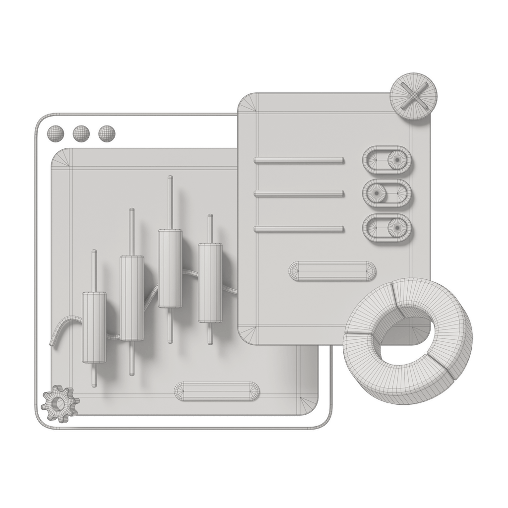 Candlesticks chart 3d model download 3d models in fbx